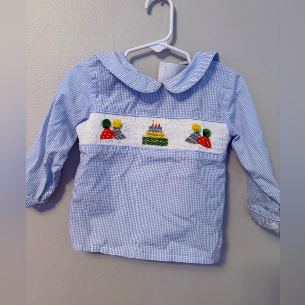 Cecil and Lou Smocked Birthday Shirt